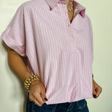 Chic Style Stripe Top - Tops - Blouses - Q2