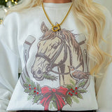 Christmas Horseshoe Sweatshirt - Tops - Sweatshirts - Summer Tees