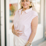 City Lights Striped Rhinestone Top - Tops - Tanks - Able