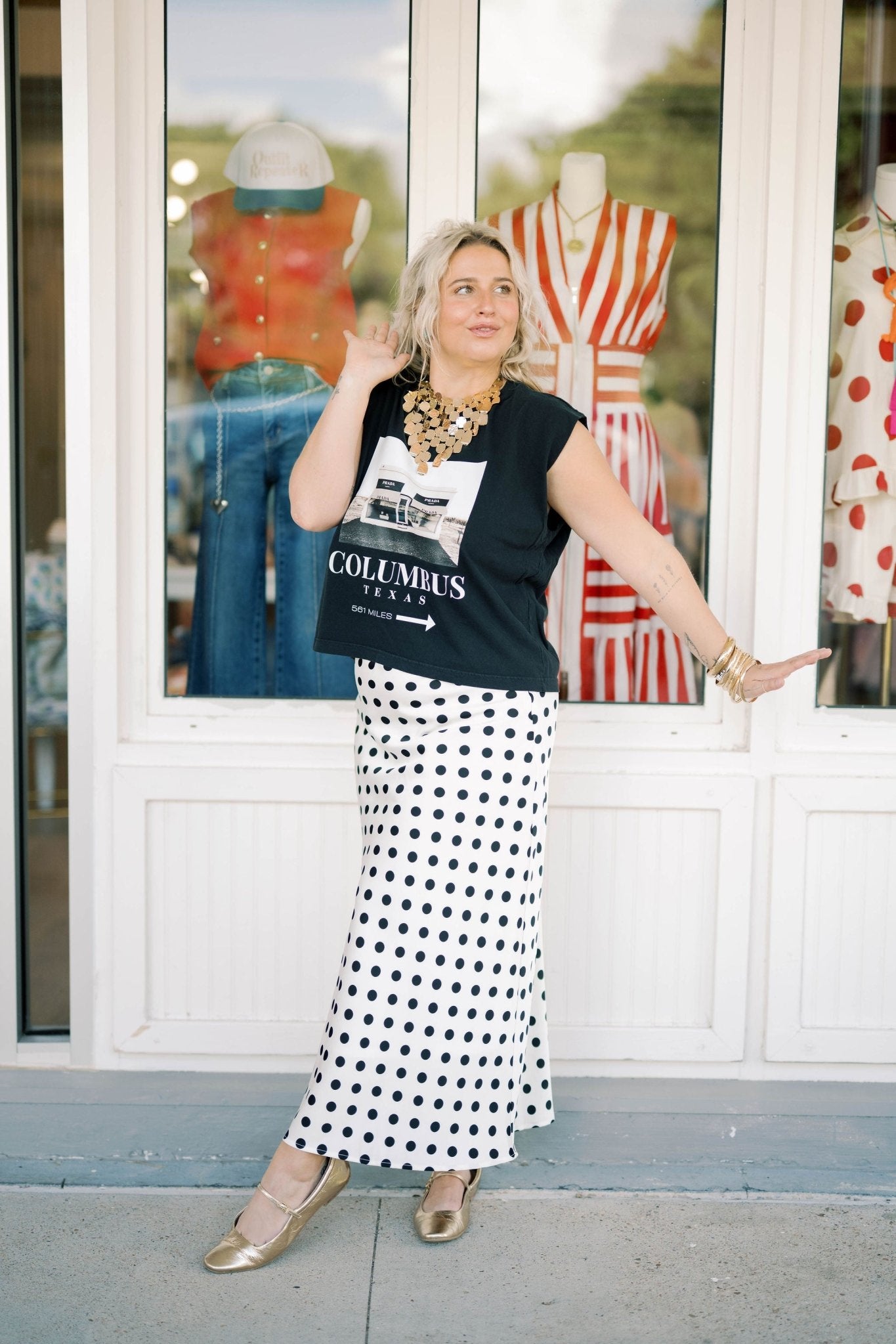 City Nights Dot Skirt - Bottoms - Skirts - She & Sky