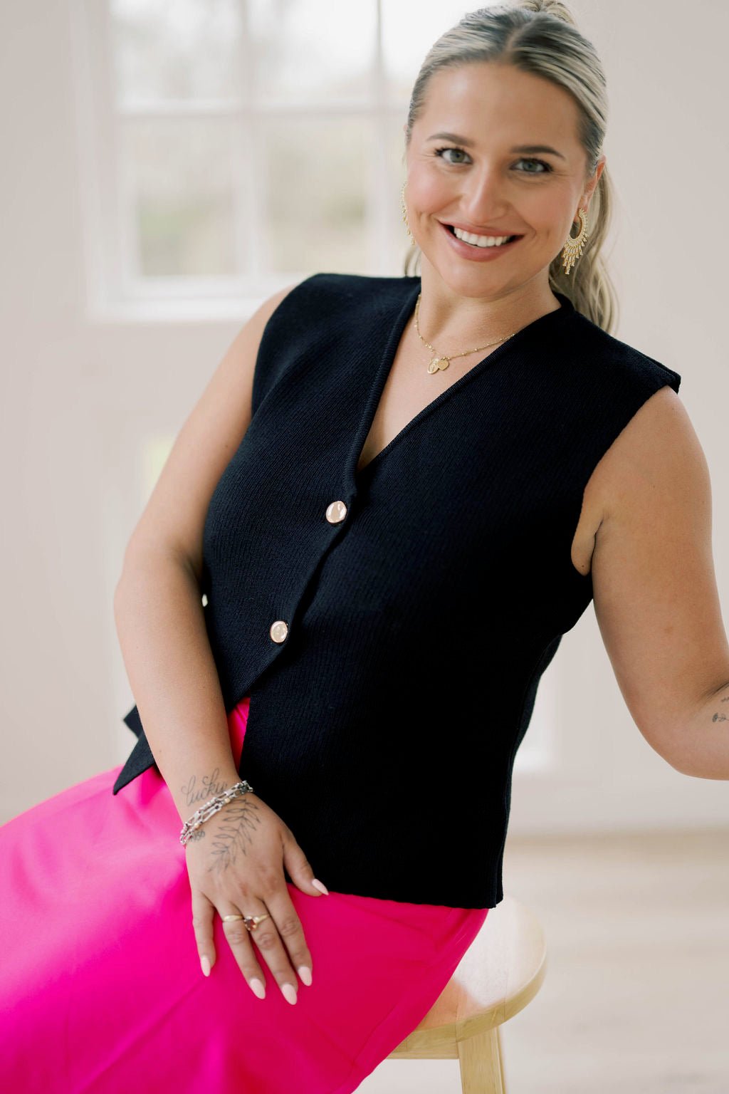 City Noir Sweater Tank Top - Tops - Sweaters - She & Sky