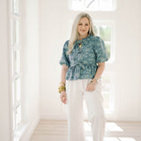 City Romance Denim Top - Tops - Blouses - Blu Pepper