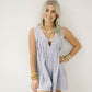 Classic Charm Pearl Denim Romper - Rompers - Peach Love CA