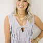 Classic Charm Pearl Denim Romper - Rompers - Peach Love CA
