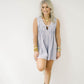 Classic Charm Pearl Denim Romper - Rompers - Peach Love CA