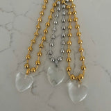 Clear Heart Beaded Necklace - Jewelry - Necklaces - Chansutt Pearls