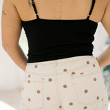 Coffee Days Dot Denim Pants - Bottoms - Pants - Peach Love CA