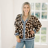 Coffee Shop Leopard Cardigan Sweater - Tops - Sweaters - She & Sky