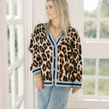 Coffee Shop Leopard Cardigan Sweater - Tops - Sweaters - She & Sky