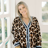 Coffee Shop Leopard Cardigan Sweater - Tops - Sweaters - She & Sky