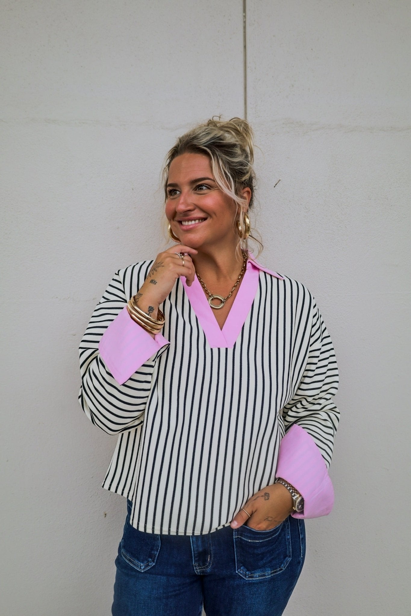 Comfy & Chic Striped Top - Tops - Blouses - Able
