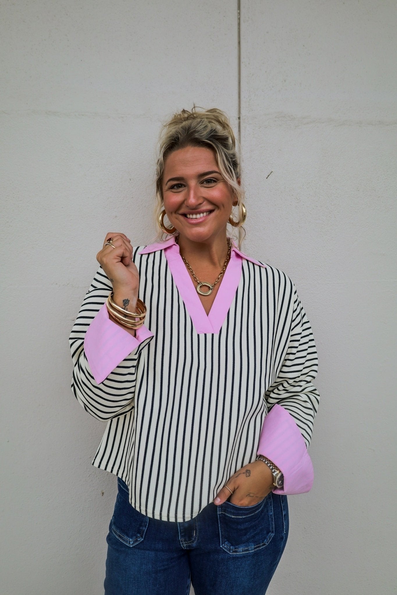 Comfy & Chic Striped Top - Tops - Blouses - Able