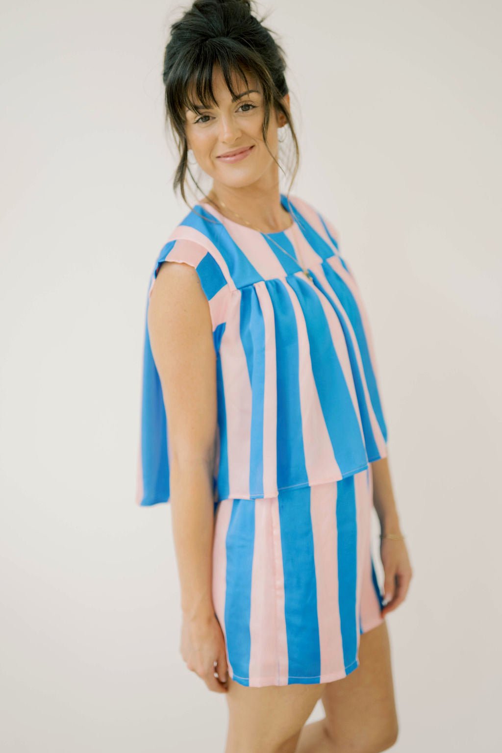 Cotton Candy Skies Striped Shorts - Bottoms - Shorts - Adrienne