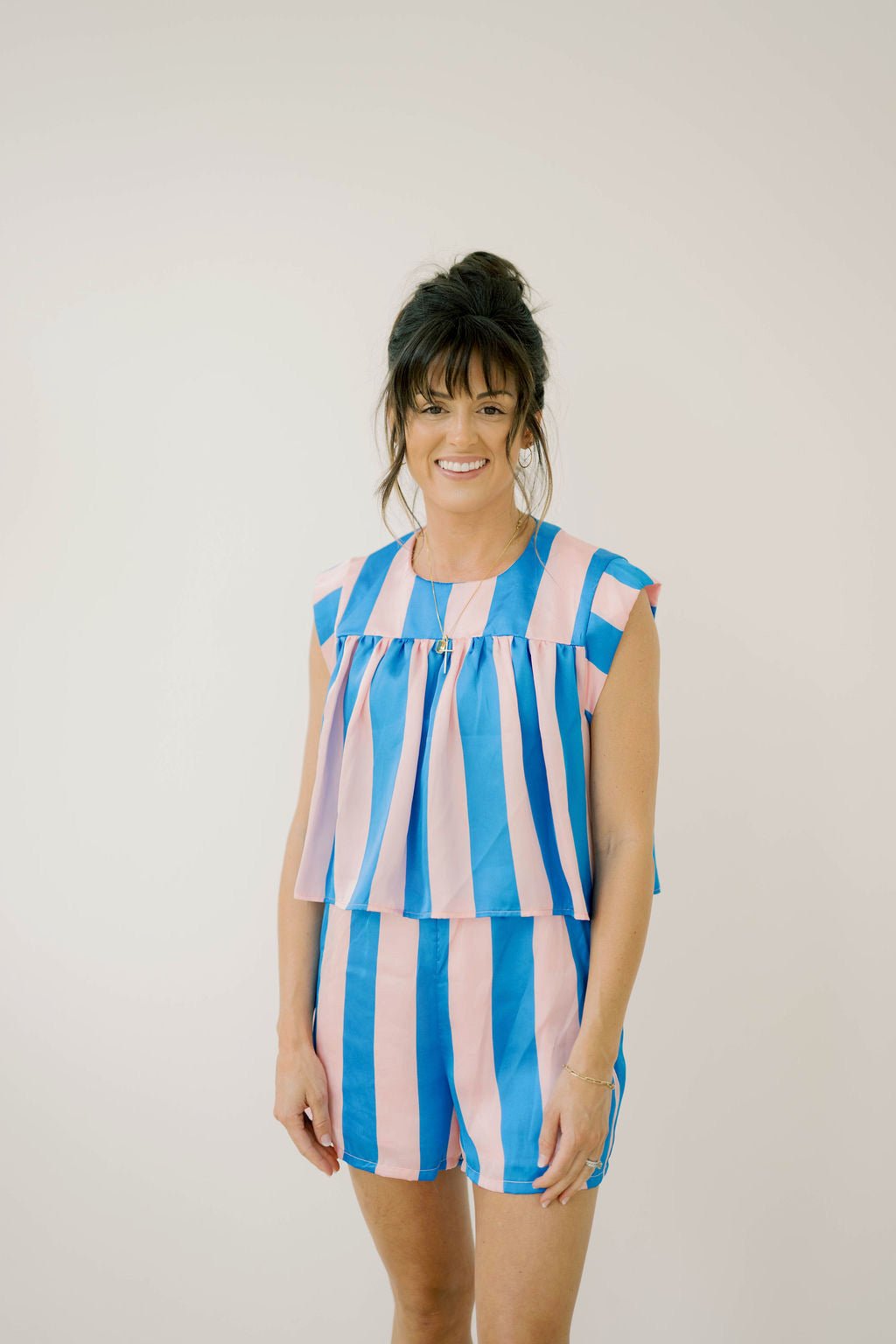 Cotton Candy Skies Striped Shorts - Bottoms - Shorts - Adrienne