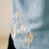 Cowgirl Up Denim Embroidered Top - Tops - Blouses - Blue B