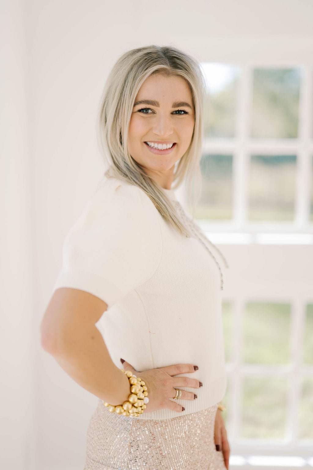 Cozy Cues Rhinestone Bow Sweater - Tops - Sweaters - She & Sky