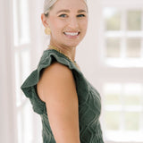Criss Cross Olive Sweater Top - She & Sky