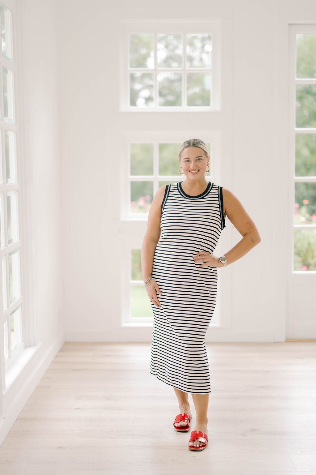 Crossing Paths Striped Maxi Dress - Dresses - Blu Pepper