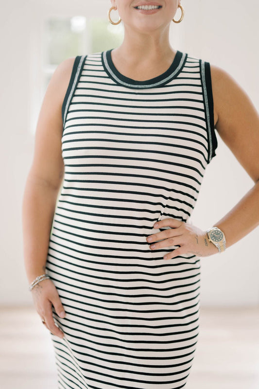 Crossing Paths Striped Maxi Dress - Dresses - Blu Pepper