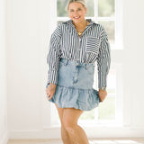 Cuddle Season Bubble Denim Skirt - Bottoms - Skirts - Blue B