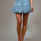 Cuddle Season Bubble Denim Skirt - Bottoms - Skirts - Blue B