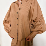 Cute as a Button Stripe Shirt - Tops - Blouses - Adrienne