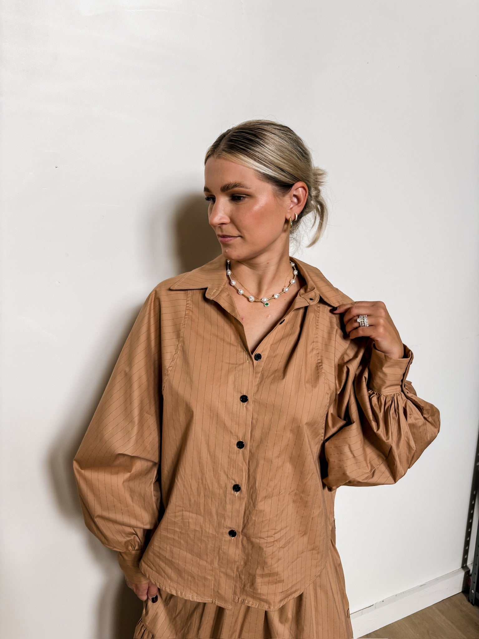 Cute as a Button Stripe Shirt - Tops - Blouses - Adrienne