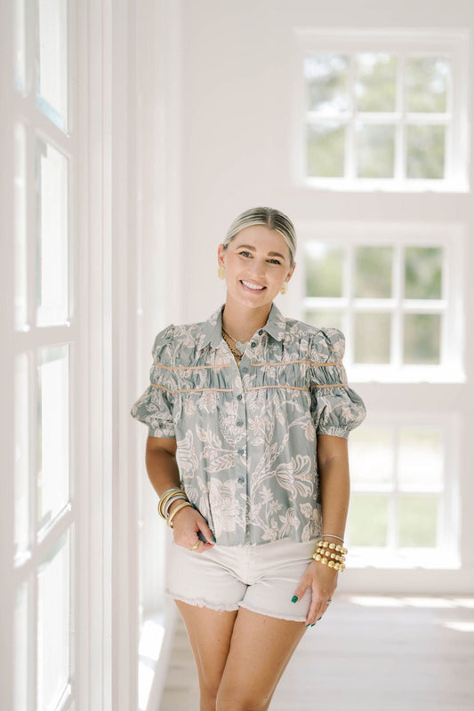 Cutie Pie Ruffle Button Down Top - Tops - Blouses - TCEC