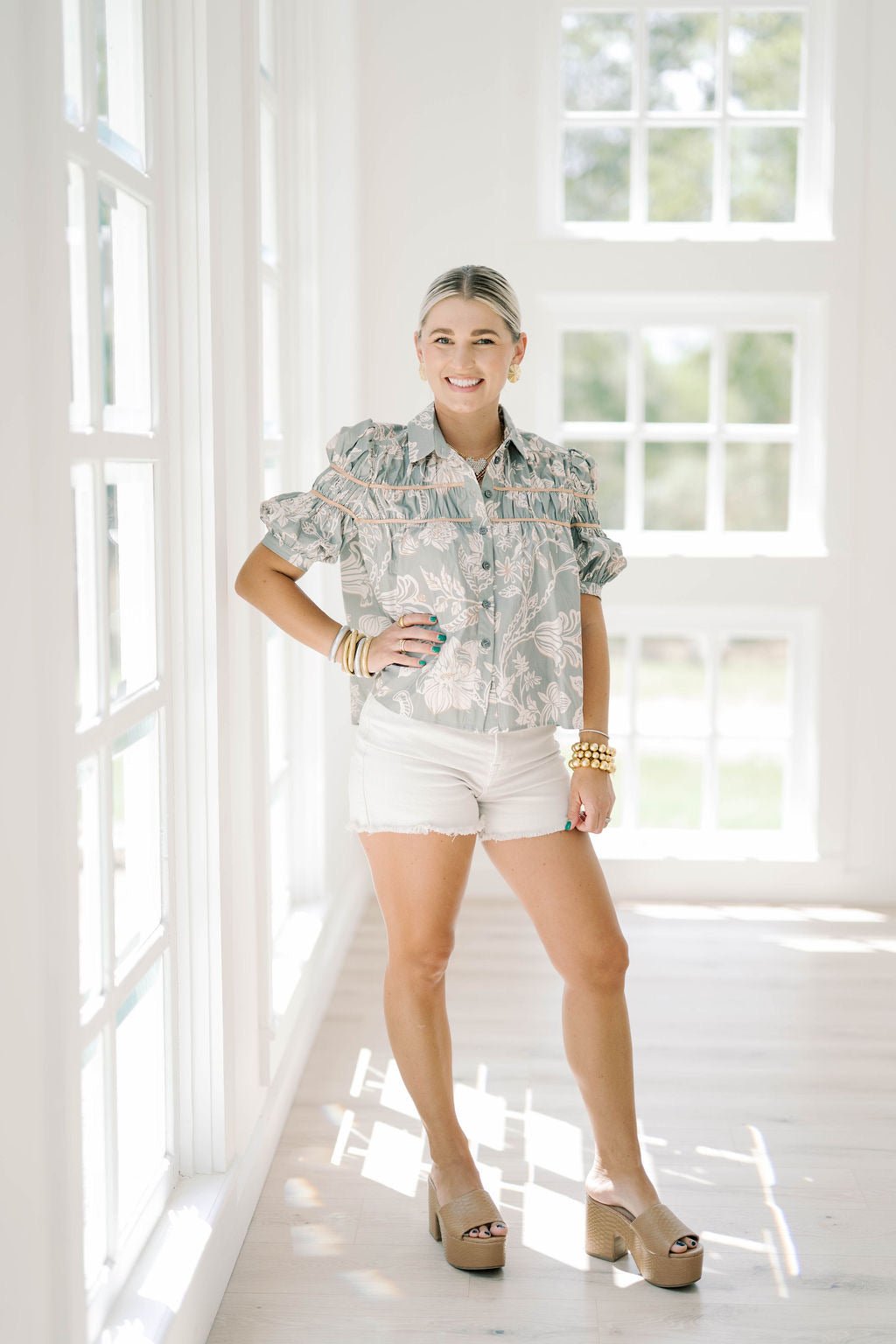 Cutie Pie Ruffle Button Down Top - Tops - Blouses - TCEC