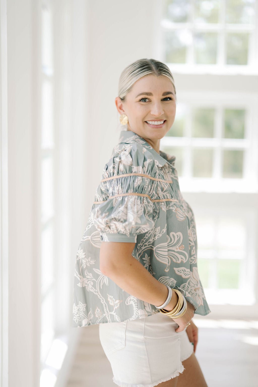 Cutie Pie Ruffle Button Down Top - Tops - Blouses - TCEC