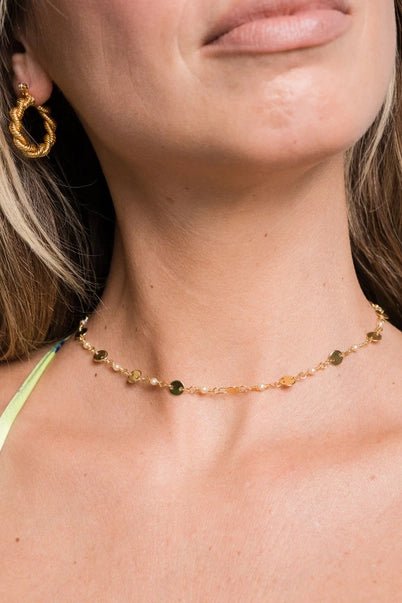 Dainty Gold Pearl Adjustable Choker Necklace - Jewelry - Necklaces - Brenda Grands Jewelry