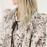 Day Time Luxe Ruffle Printed Top - Tops - Blouses - She & Sky