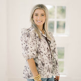 Day Time Luxe Ruffle Printed Top - Tops - Blouses - She & Sky