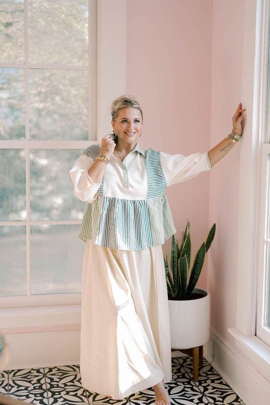 Days Off Flowy Striped Top - Tops - Blouses - She & Sky