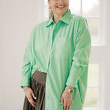 Delicate Daze Oversized Button Down Top - Tops - Blouses - She & Sky
