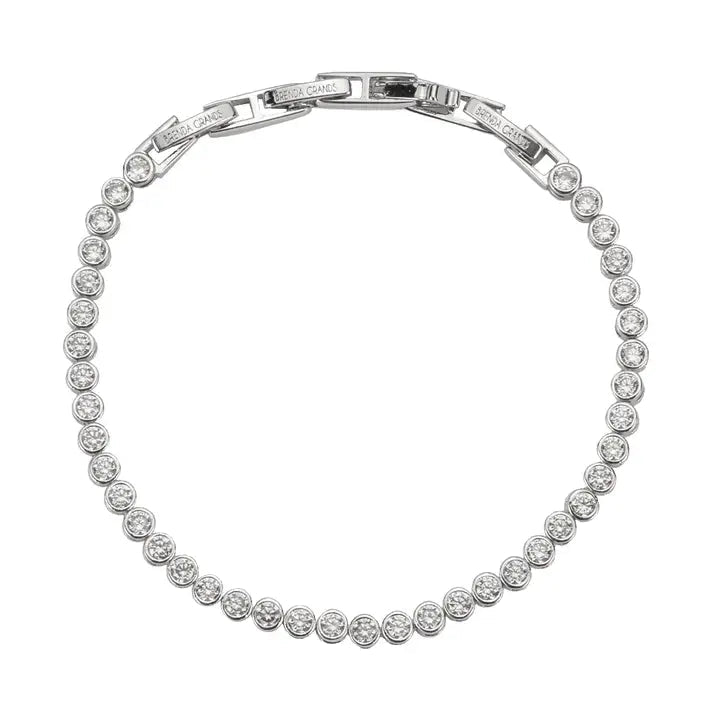 Demi - Fine Silver Diamond Tennis Bracelet - Jewelry - Bracelets - Brenda Grands Jewelry