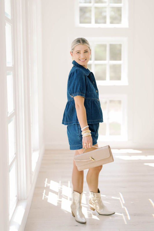 Denim Darling Mid - Rise Shorts - Bottoms - Shorts - Le Lis