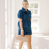 Denim Darling Mid - Rise Shorts - Bottoms - Shorts - Le Lis