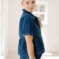 Denim Darling Peplum Top - Tops - Blouses - Le Lis