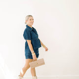 Denim Darling Peplum Top - Tops - Blouses - Le Lis