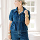 Denim Darling Peplum Top - Tops - Blouses - Le Lis