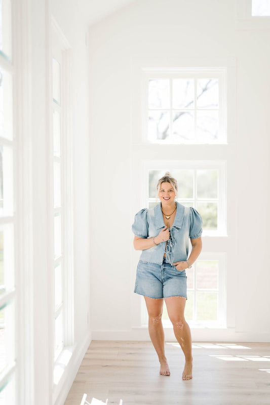 Denim Darling Top - Tops - Blouses - Blue B