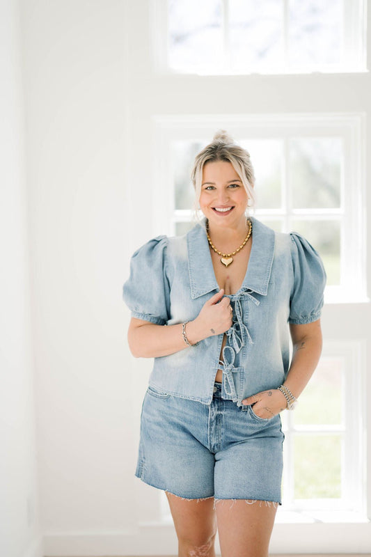 Denim Darling Top - Tops - Blouses - Blue B
