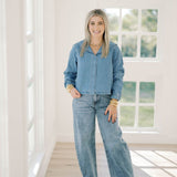 Denim Girl Button Down Top - Tops - Blouses - Things Between