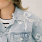 Denim Obsessed Cropped Bow Jacket - Outerwear - Jackets - Peach Love CA