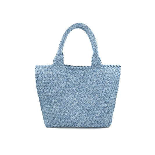 Denim Woven Large Tote Handbag - Accessories - Totes - BC Bags