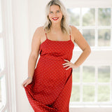 Dot Me Satin Midi Dress - Dresses - Things Between