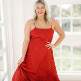 Dot Me Satin Midi Dress - Dresses - Things Between