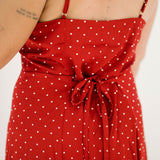 Dot Me Satin Midi Dress - Dresses - Things Between