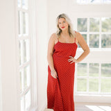 Dot Me Satin Midi Dress - Dresses - Things Between